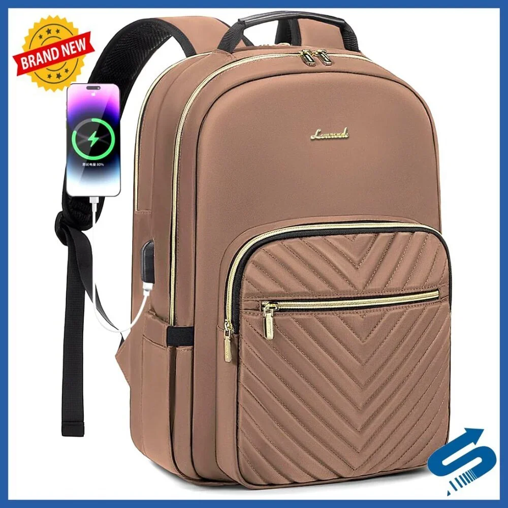 Professional Laptop Backpack with USB Port Waterproof Travel Work Bag